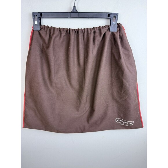 COACH Vintage Dust Bag Protective Bag Cover Brown Storage Red Edge Drawstring - Picture 1 of 6